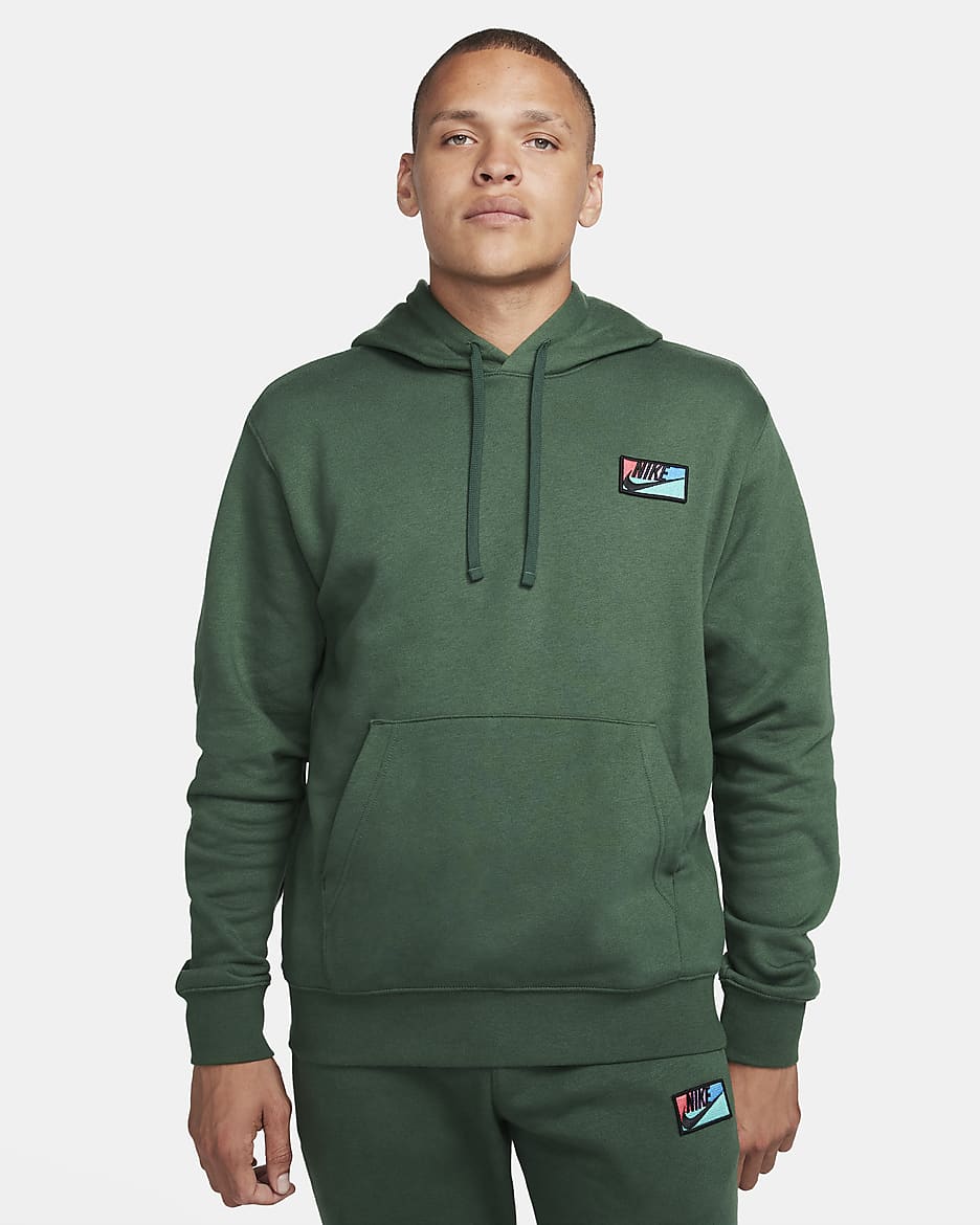 Nike Club Fleece Men's Patch Pullover Hoodie - Fir/Fir