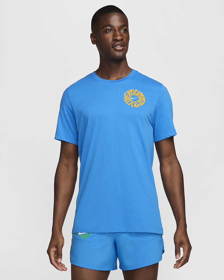 Nike Men's Dri-FIT Running T-Shirt - Light Photo Blue