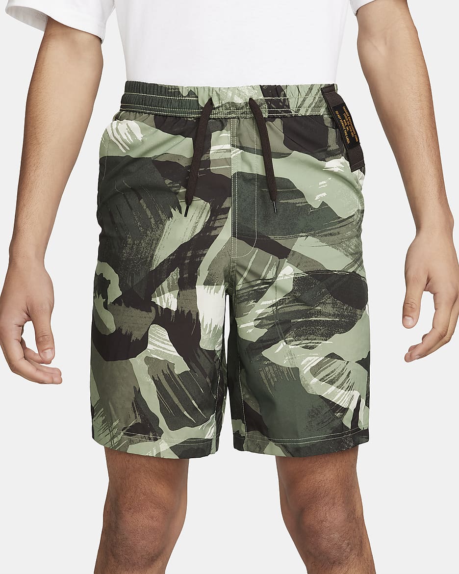 Nike Form Men's Dri-FIT 23cm (approx.) Unlined Versatile Shorts - Oil Green/Velvet Brown/White