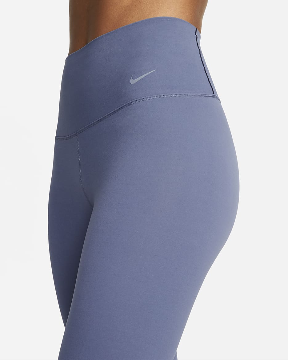 Nike Zenvy Hafif Destekli Yüksek Belli 7/8 Kadın Taytı - Diffused Blue/Siyah