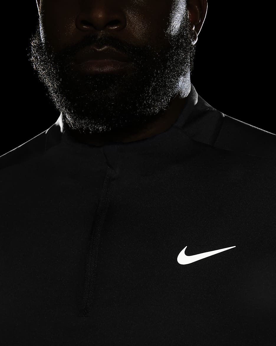 Löpartröja Nike Dri-FIT med halv dragkedja för män - Svart