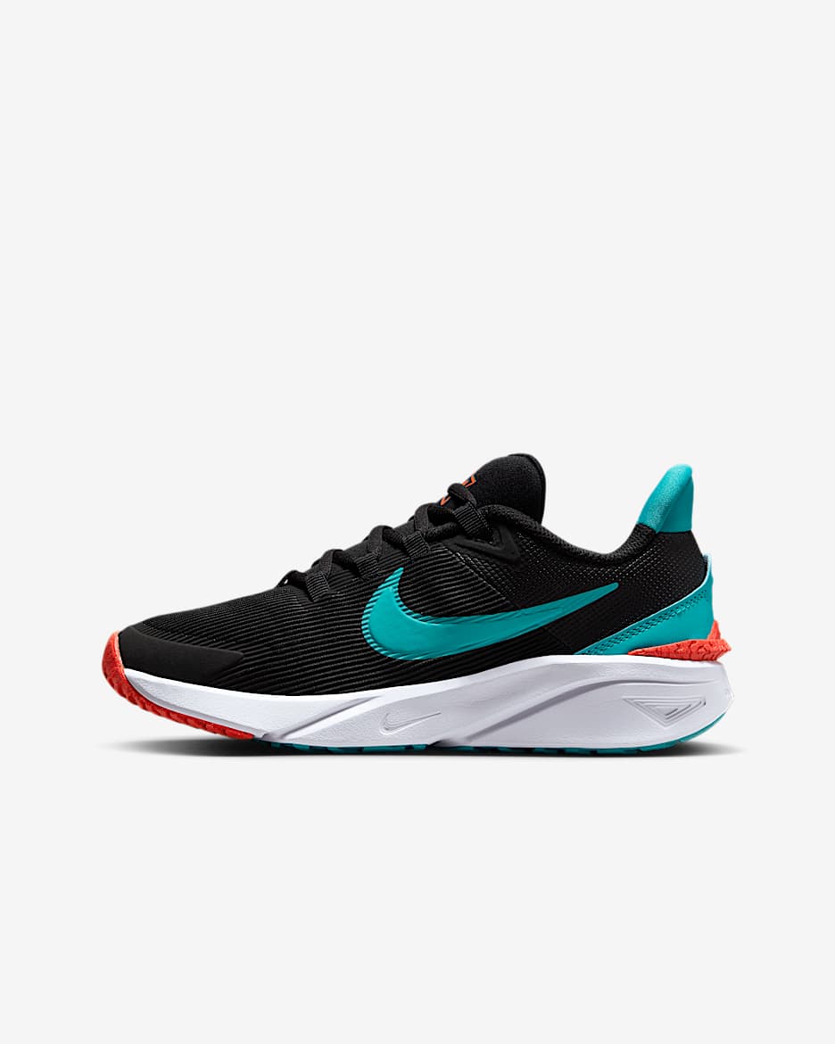Chaussure de running sur route Nike Star Runner 4 pour ado - Noir/Bright Crimson/Blanc/Dusty Cactus