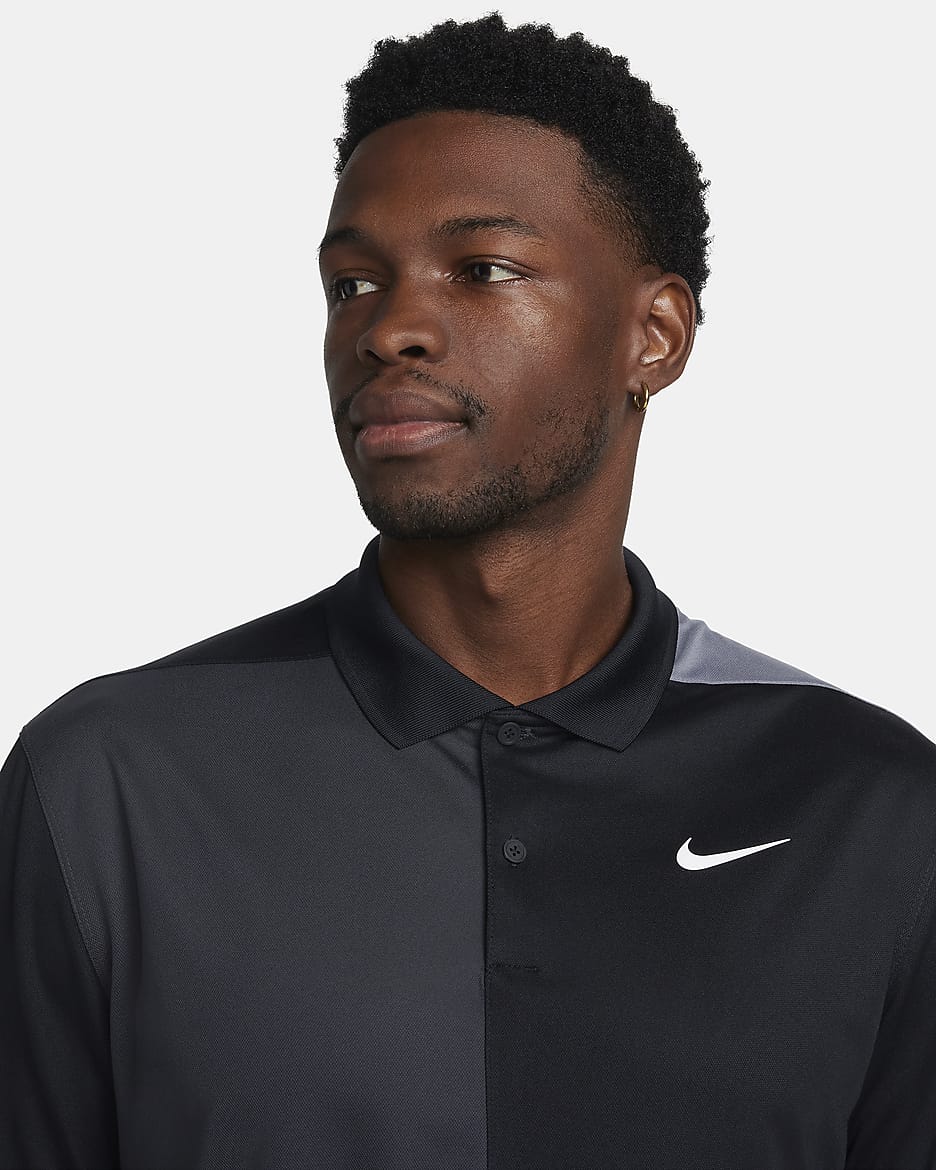 Nike Victory+ Men's Dri-FIT Golf Polo - Black/Smoke Grey/Dark Smoke Grey/White