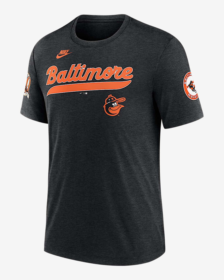 Baltimore Orioles Cooperstown Eras Men's Nike MLB T-Shirt - Black Heather