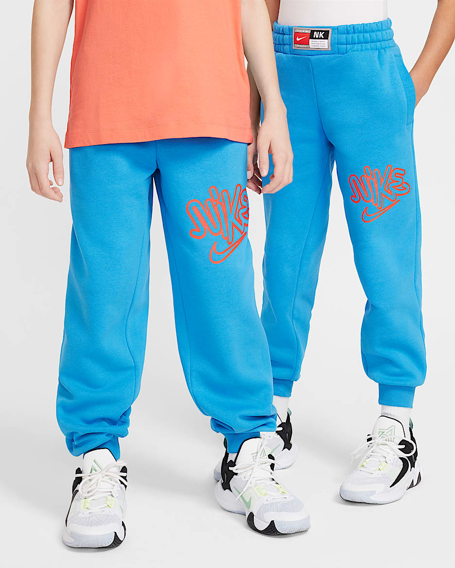 Nike Culture of Basketball Big Kids' Fleece Basketball Pants - Light Photo Blue/Bright Crimson