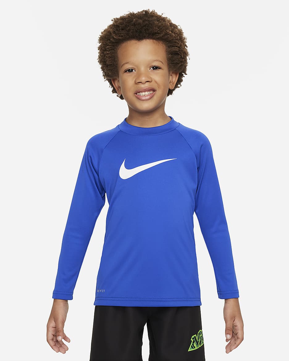 Playera de manga larga Hydroguard para niño talla pequeña Nike Swim - Royal juego