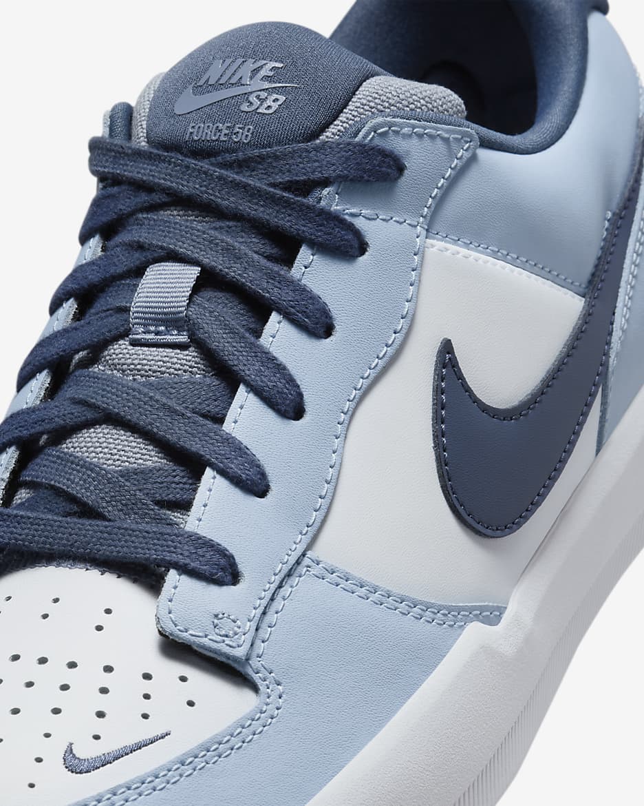 Nike SB Force 58 Premium Skate Shoes - White/White/Ashen Slate/Thunder Blue