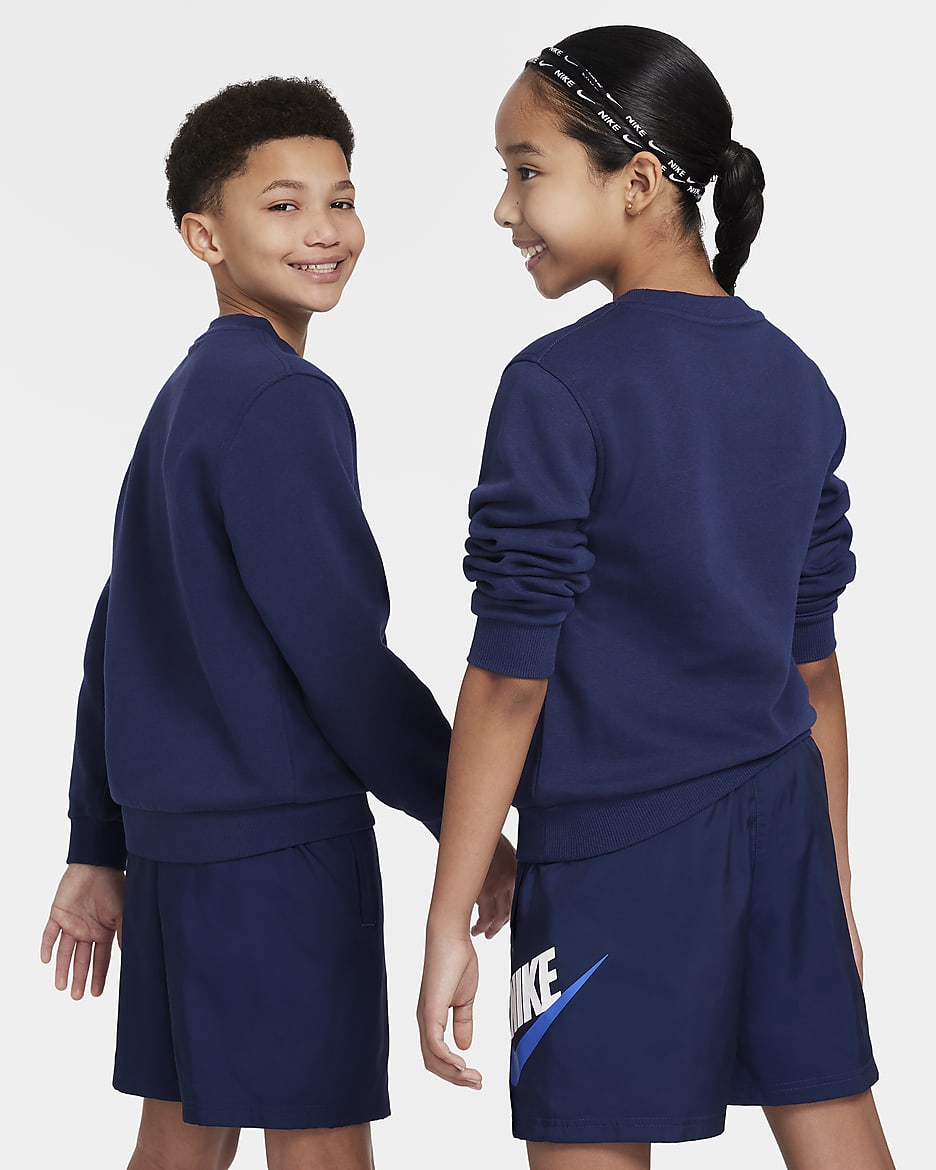 Nike Sportswear Club Fleece Big Kids' Sweatshirt - Midnight Navy/White