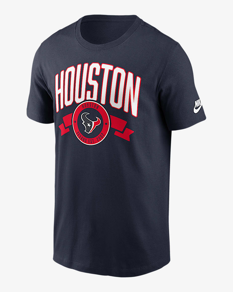 Playera Nike de la NFL para hombre Houston Texans Rewind Front And Back Hit Essential - Azul marino