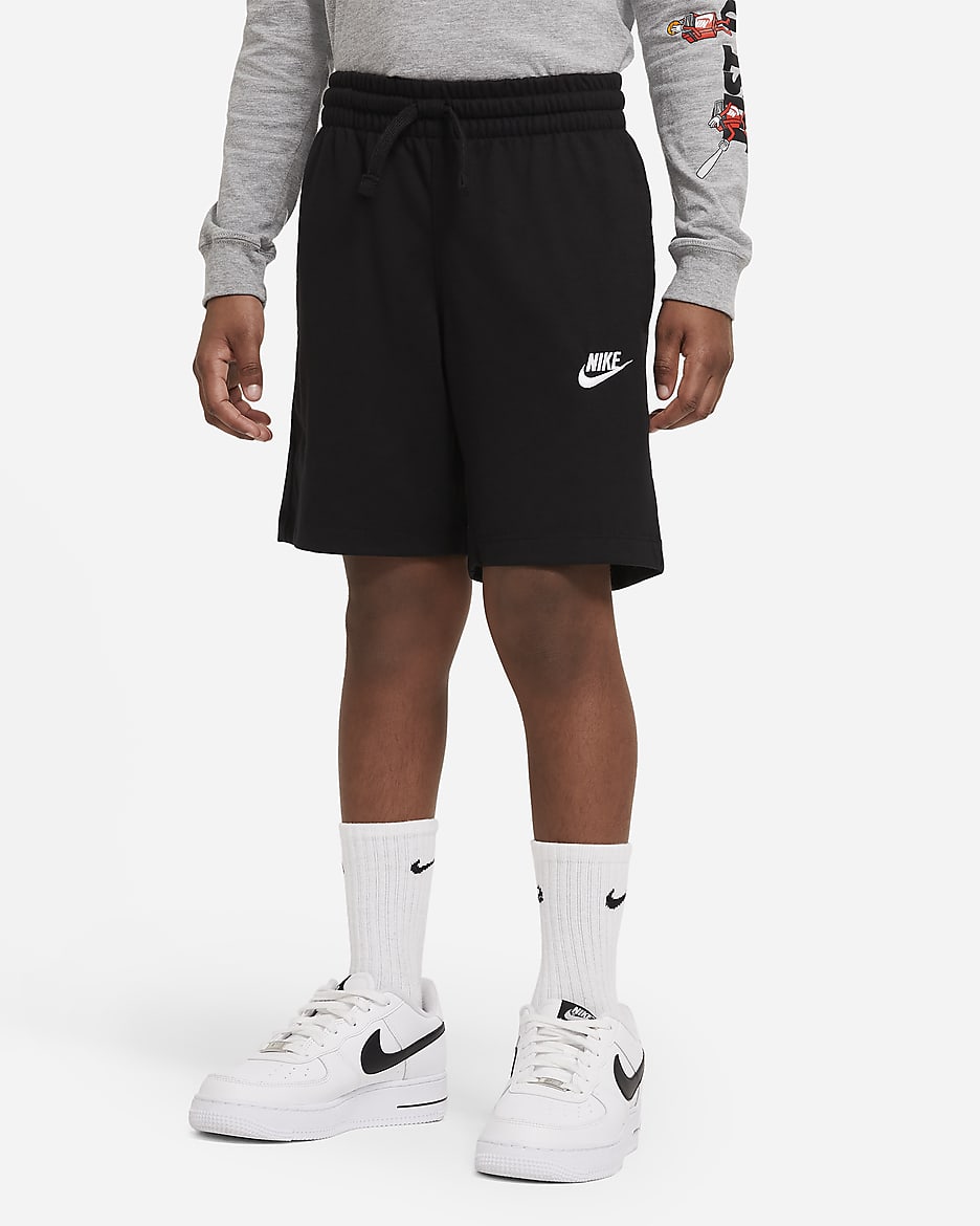 Nike Jersey Older Kids' (Boys') Shorts - Black/White/White