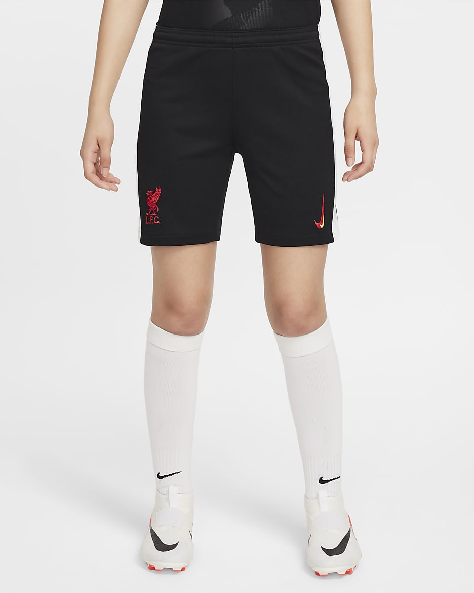 Liverpool F.C. 2024/25 Stadium Third Older Kids' Nike Dri-FIT Football Replica Shorts - Black/White/Global Red