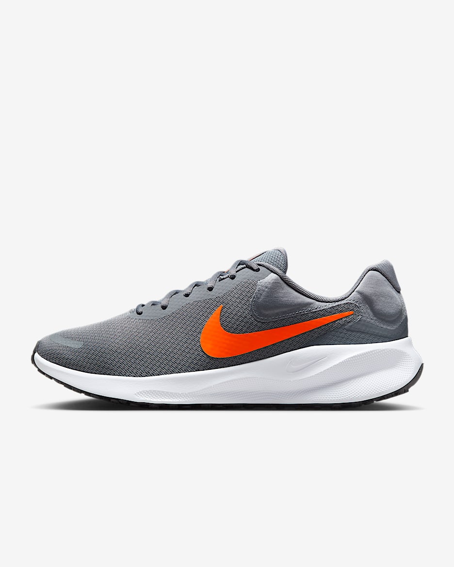 Nike Revolution 7 Men's Road Running Shoes - Cool Grey/White/Black/Total Orange