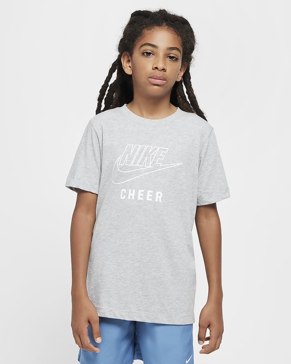 Nike Swoosh Big Kids' Cheer T-Shirt - Dark Grey Heather