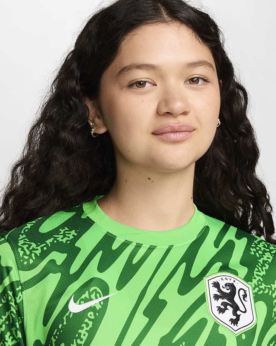 Netherlands (Women's Team) 2024/25 Stadium Goalkeeper Women's Nike Dri-FIT Football Replica Shirt - Green Spark/Pine Green/White