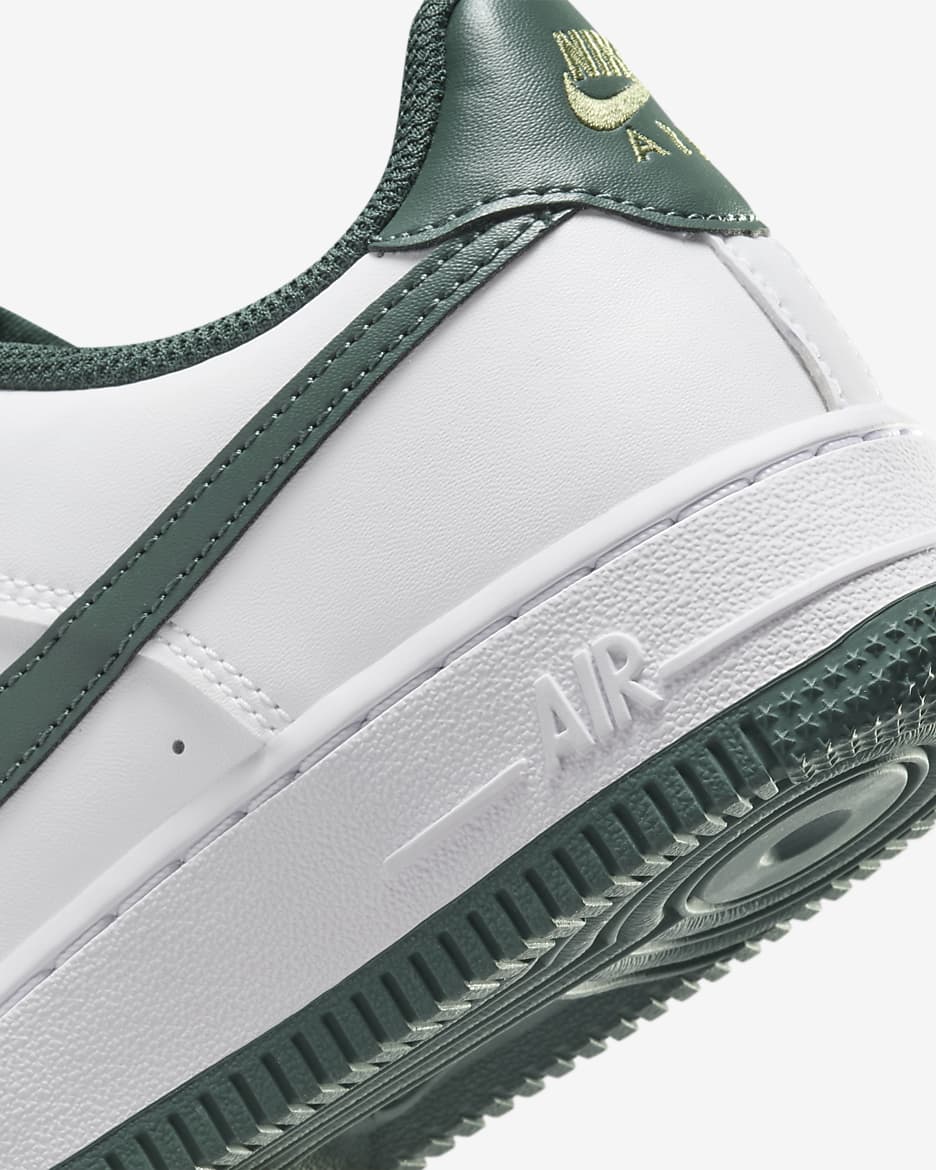 Nike Air Force 1 Big Kids' Shoes - White/Oil Green/Vintage Green