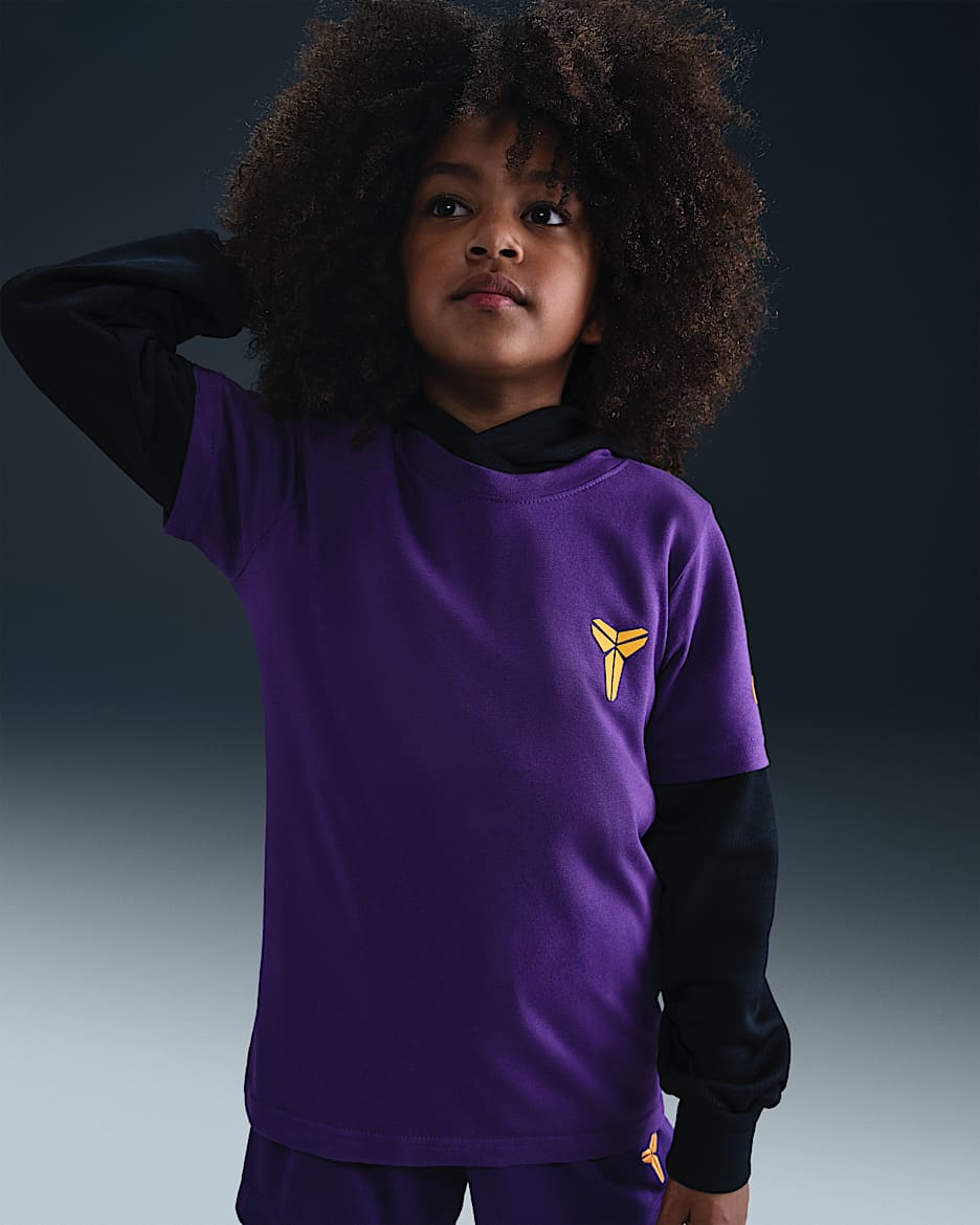 Playera para niños talla grande Kobe - Morado campo