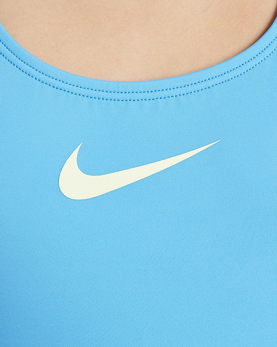 Traje de baño de una sola pieza con espalda deportiva para niña talla grande Nike Essential - Azul universitario