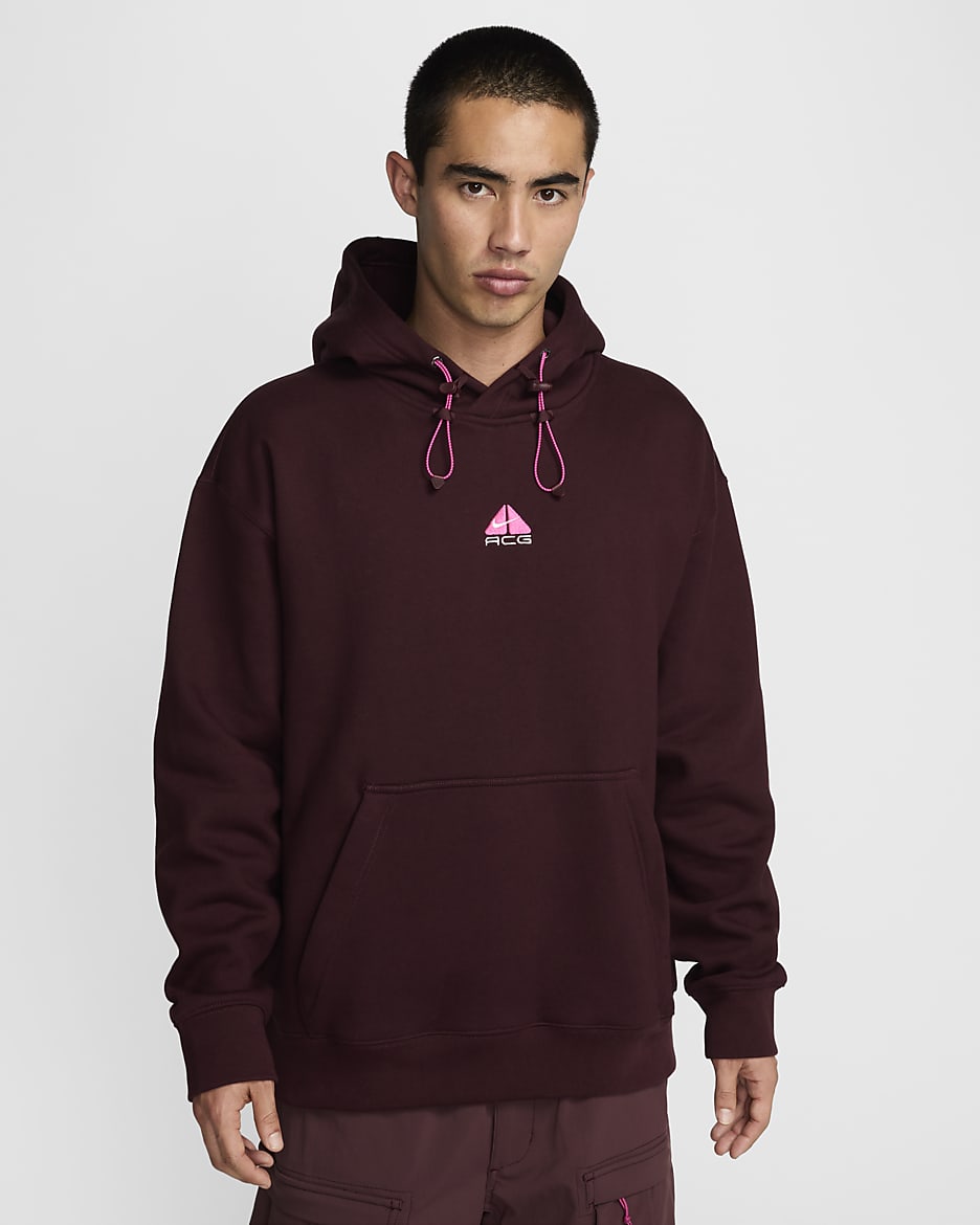 Sudadera con gorro sin cierre de tejido Fleece Nike ACG Therma-FIT - Burdeos enérgico/Fucsia láser/Blanco cumbre