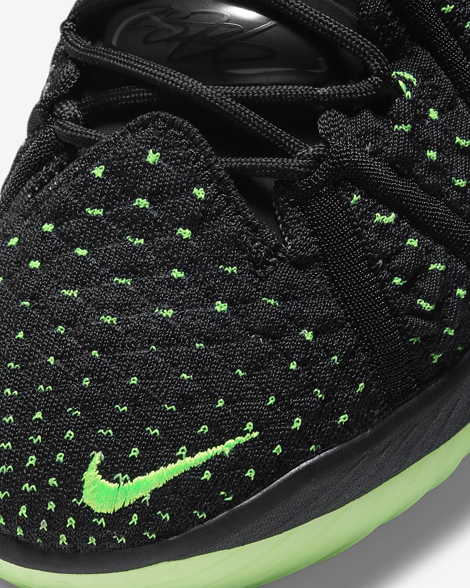 Calzado de básquetbol LeBron 18 "Black/Electric Green" - Negro/Negro/Verde eléctrico