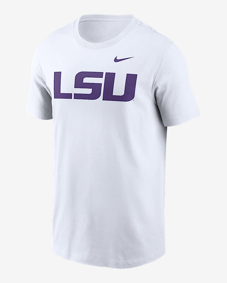 Playera universitaria Nike para hombre LSU Tigers Primetime Logo - Blanco