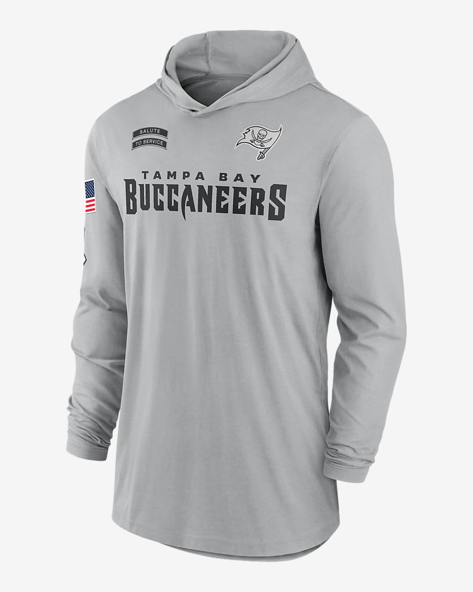 Tampa Bay Buccaneers Salute to Service Edge Mascot Lockup Men’s Nike DriFIT NFL LongSleeve