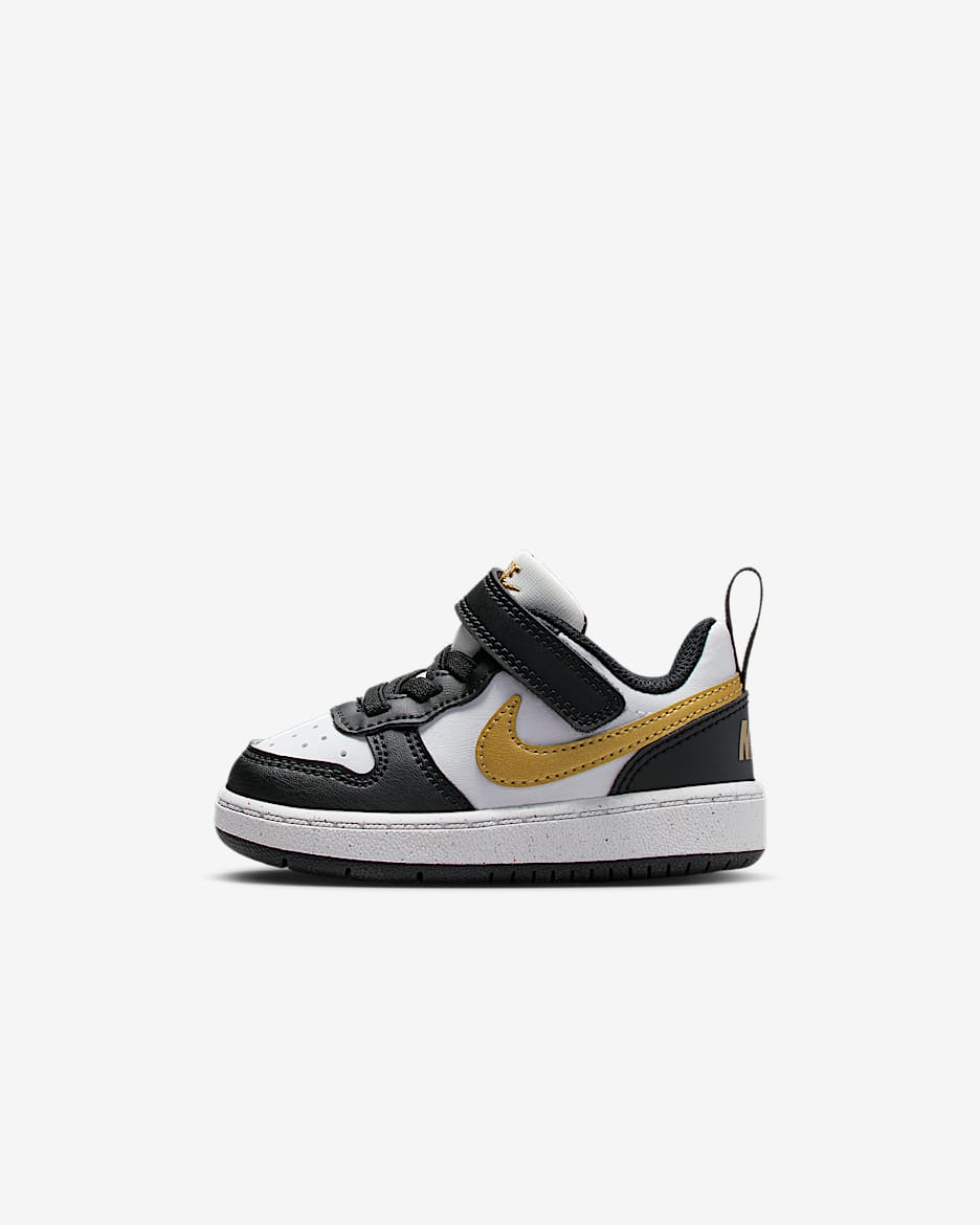 Nike Court Borough Low Recraft Baby/Toddler Shoes - Black/Black/White/Metallic Gold