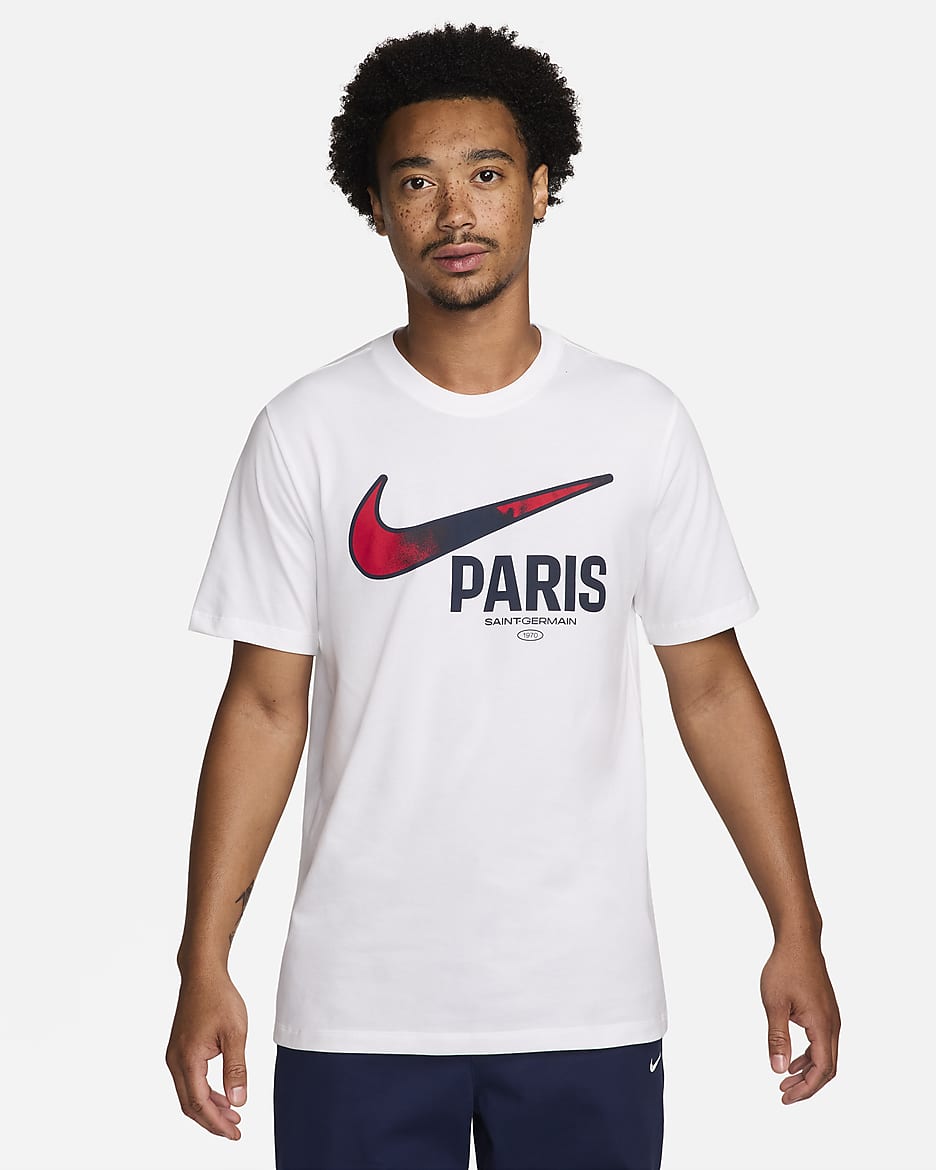 Paris Saint-Germain Swoosh Men's Nike Soccer T-Shirt - White