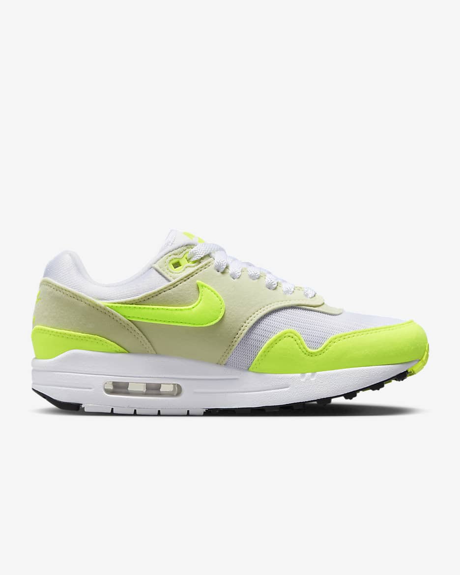 Calzado para mujer Nike Air Max 1 - Blanco/Mar de cristal/Negro/Volt