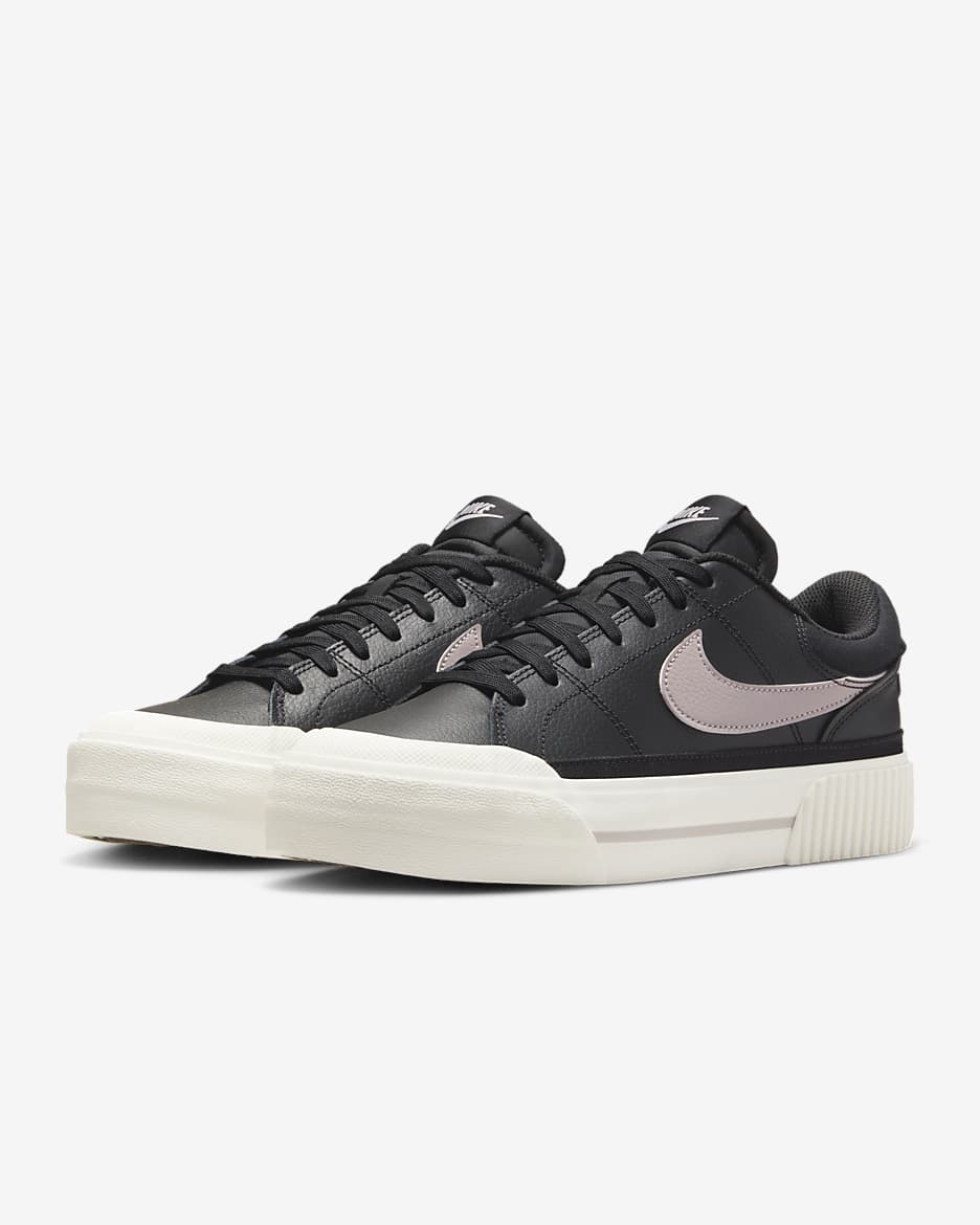 Nike Court Legacy Lift Damesschoenen - Zwart/Sail/Platinum Violet