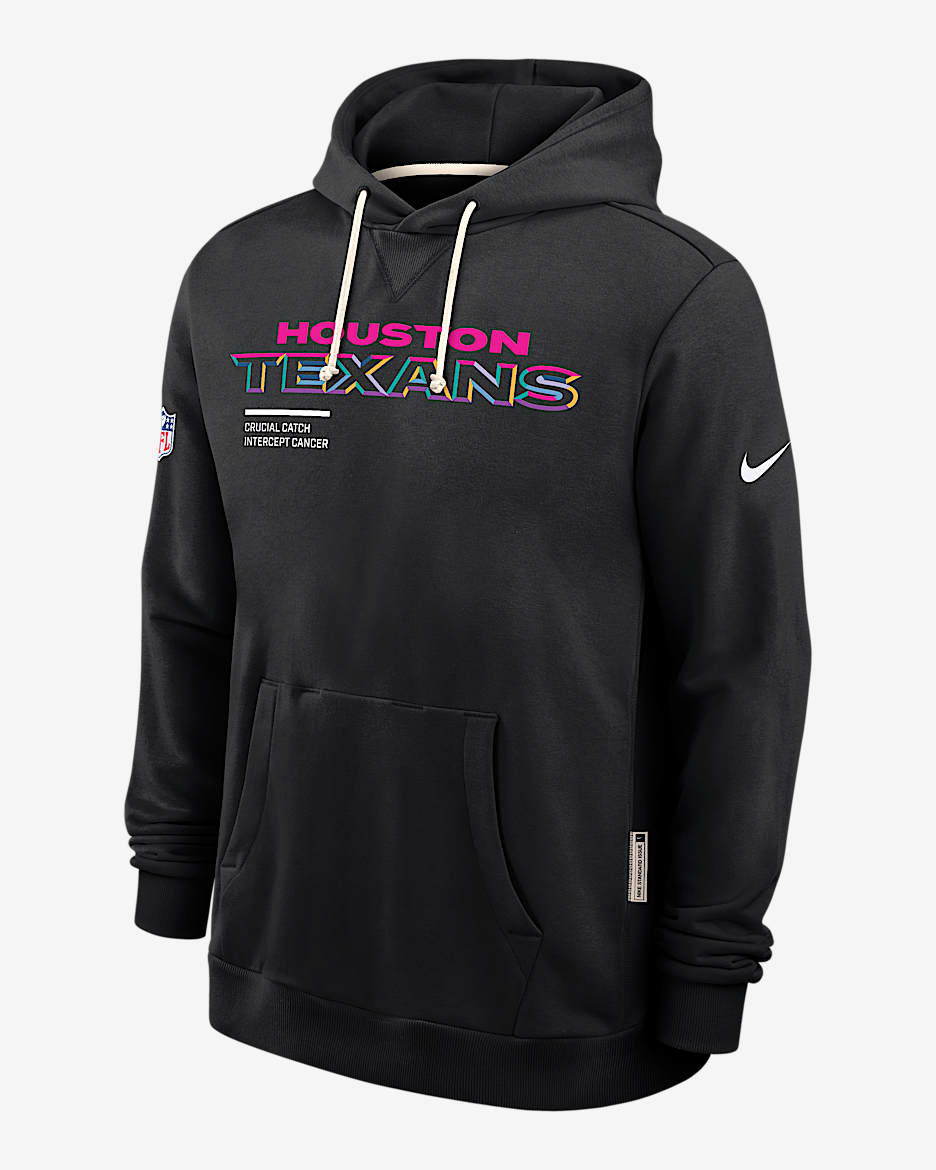 Houston Texans Crucial Catch Sideline Men's Nike Dri-FIT NFL Pullover Hoodie - Black