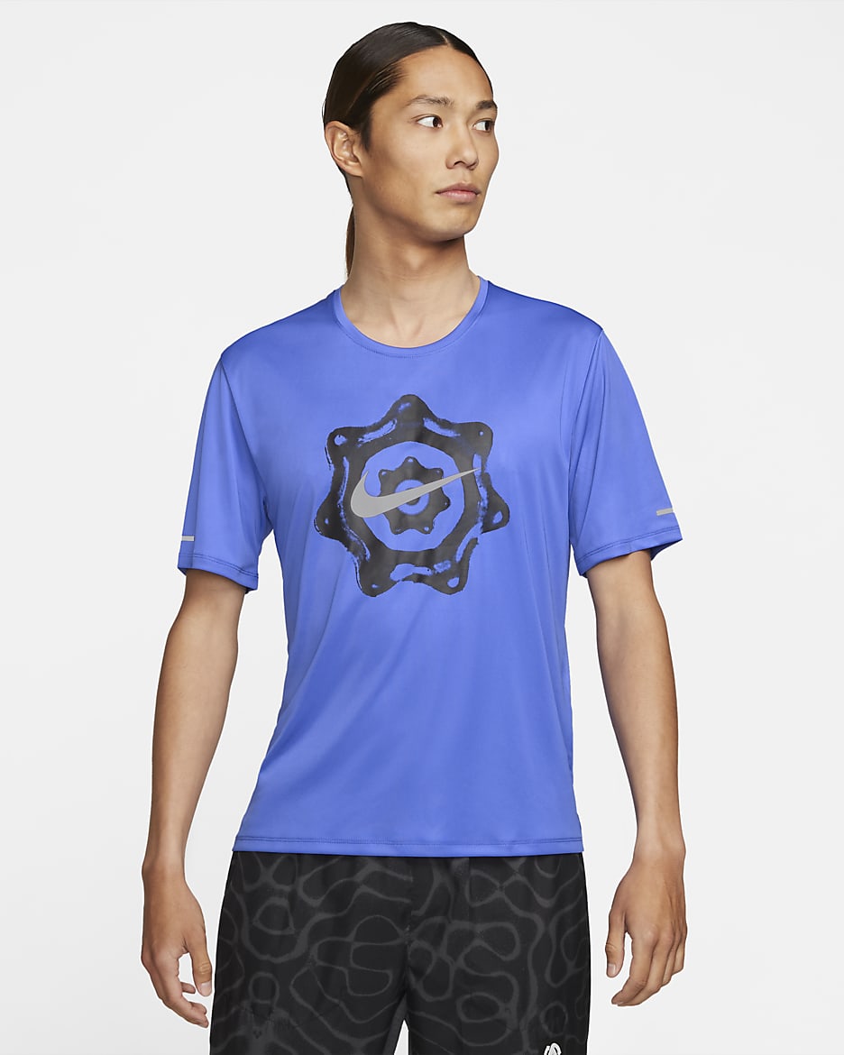 Nike Dri-FIT Wild Run Miler Men's Short-Sleeve Running Top - Medium Blue