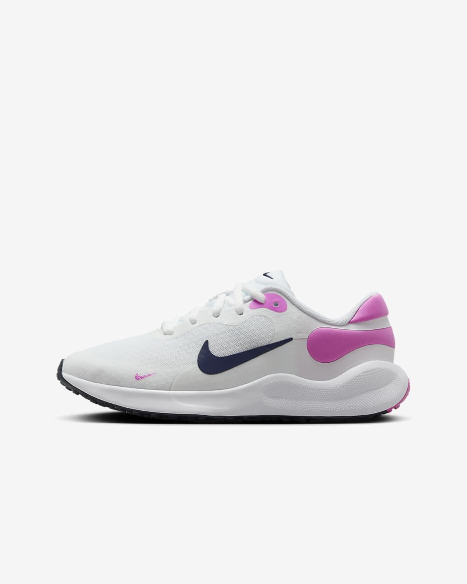 Nike Revolution 7 Older Kids' Running Shoes - White/Playful Pink/Midnight Navy