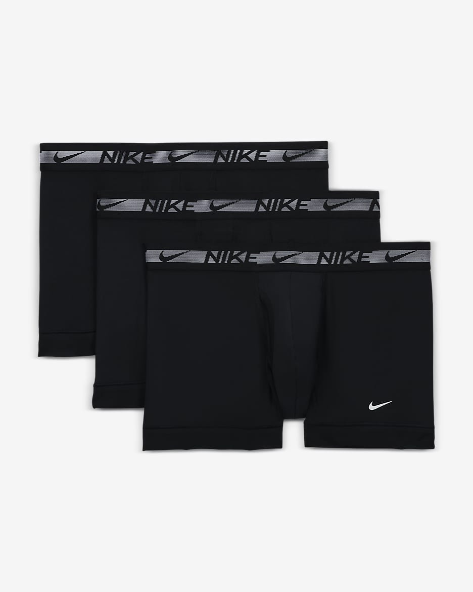 Ropa interior para hombre Nike Dri-FIT Ultra Stretch Micro (paquete de tres) - Negro