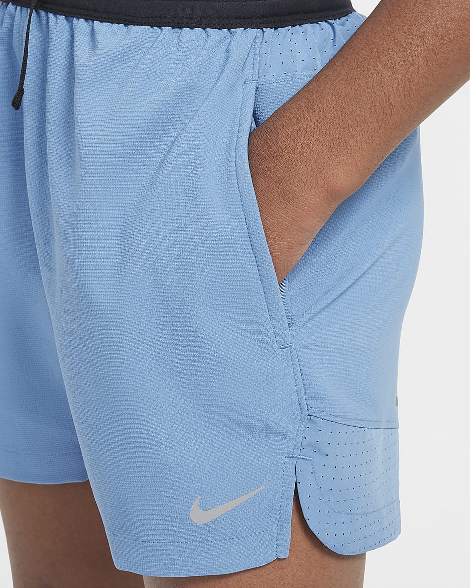 Tréninkové kraťasy Nike Multi Tech EasyOn Dri-FIT pro větší děti (chlapce) - Aegean Storm/Černá