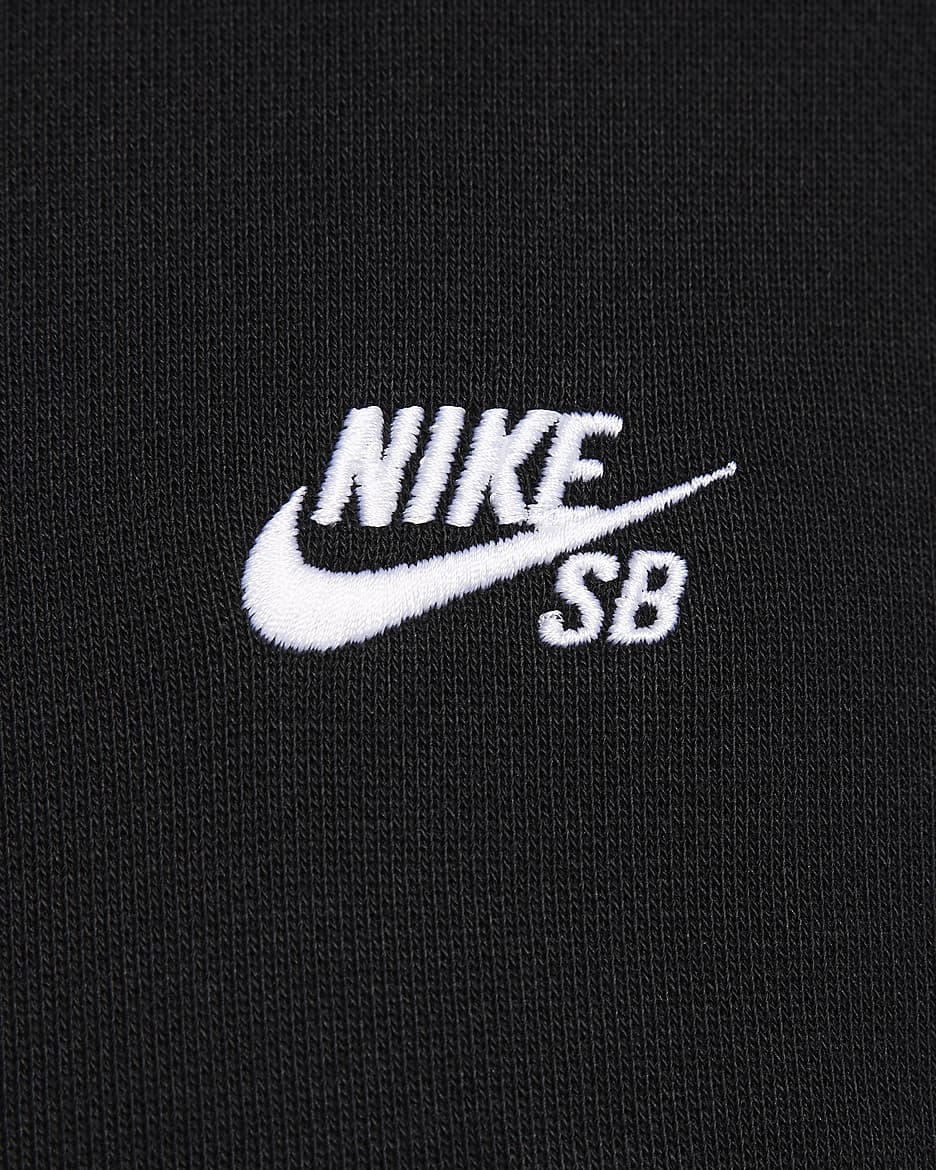 Sweat à capuche de skateboard en tissu Fleece Nike SB - Noir/Blanc