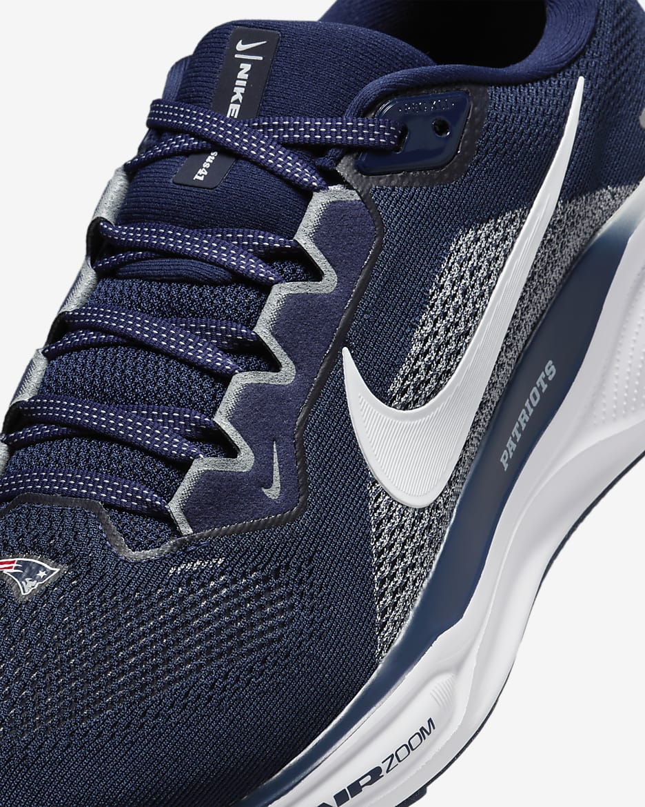 Nike Pegasus 41 NFL New England Patriots Men's Road Running Shoes - College Navy/White/Wolf Grey/White