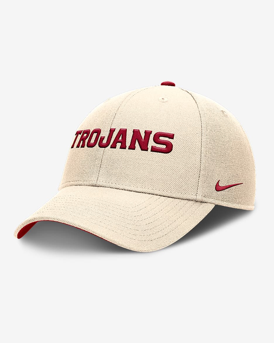 Gorra universitaria Nike ajustable para hombre USC Trojans Primetime Rise - Natural