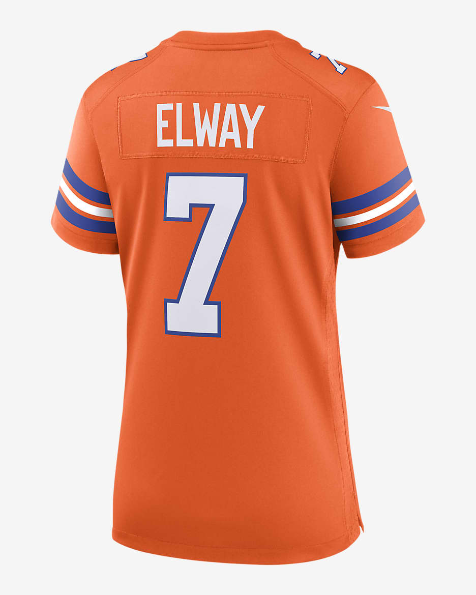 Jersey de fútbol americano Nike de la NFL Game para mujer John Elway Denver Broncos - Naranja