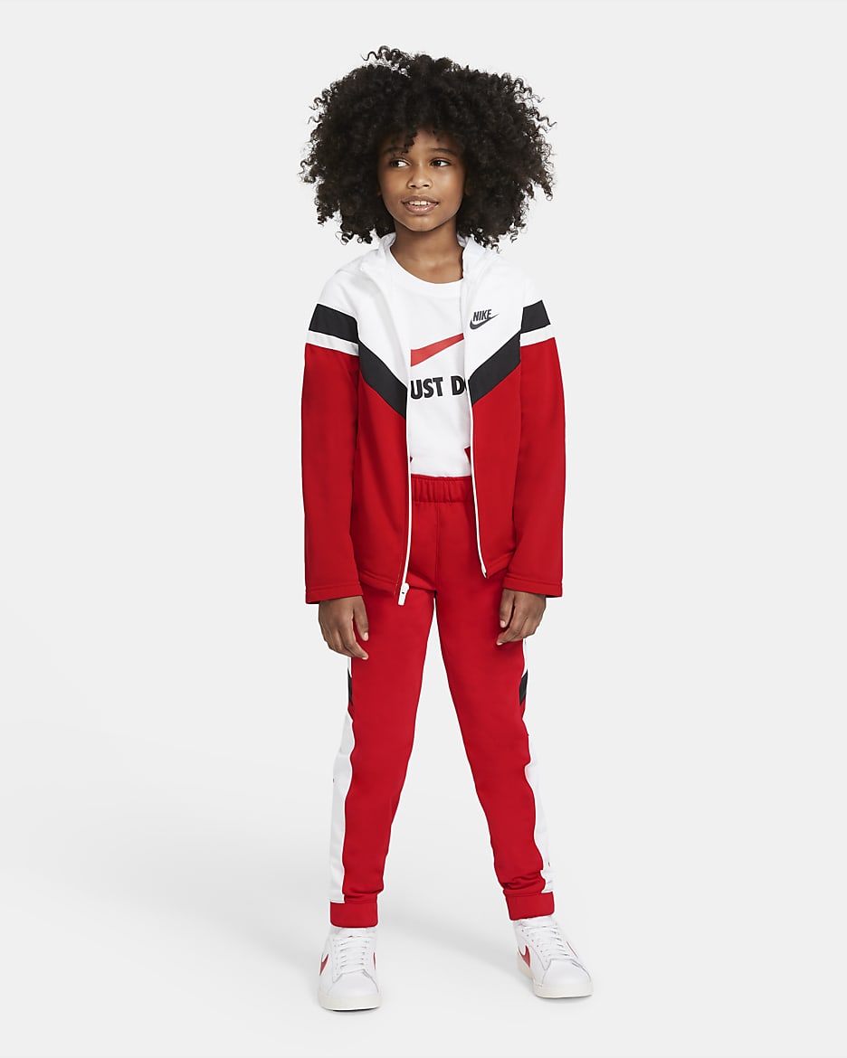 Nike Sportswear Big Kids' Tracksuit - University Red/White/Black/Black