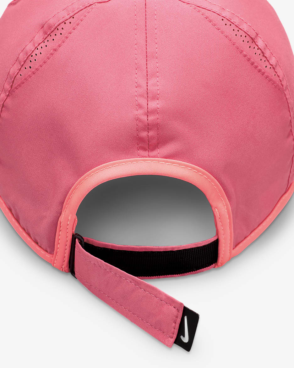 Gorra ligera desestructurada para niños Nike Dri-FIT Club - Rosa margarita/Ponche cálido/Negro