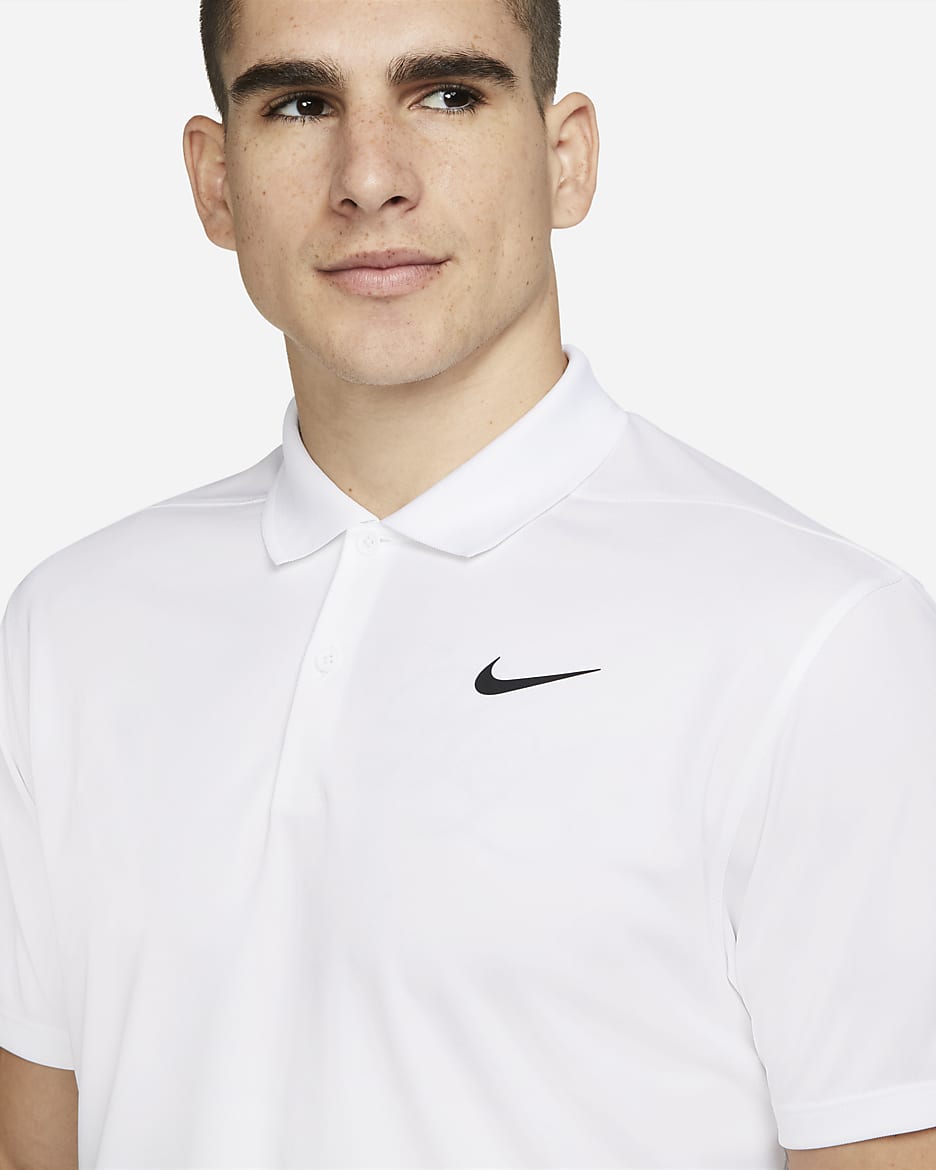 NikeCourt Dri-FIT Tennis-Poloshirt für Herren - Weiß/Schwarz