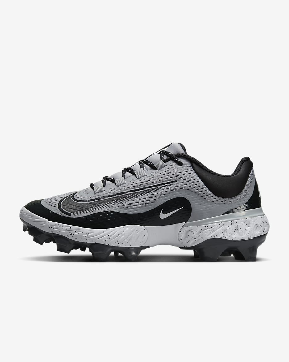Tacos de béisbol para hombre Nike Alpha Huarache Elite 4 Low MCS - Gris lobo/Blanco/Gris humo oscuro