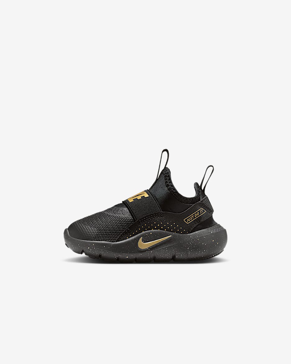 Nike Flex Runner 4 Schuh (Babys und Kleinkinder) - Schwarz/Schwarz/Metallic Gold