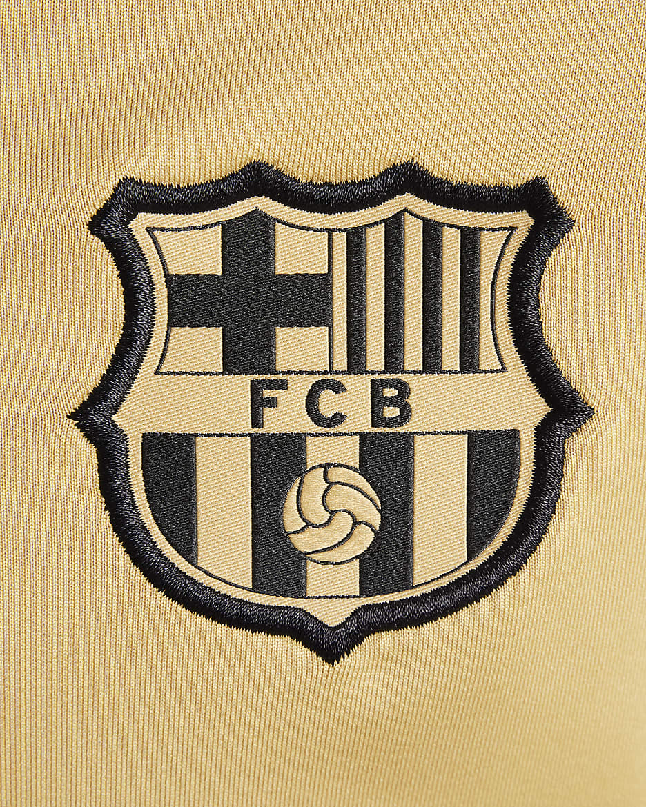 FC Barcelone Strike Nike Dri-FIT fotballtreningsoverdel til store barn - Club Gold/Noble Red/Deep Royal Blue/Svart