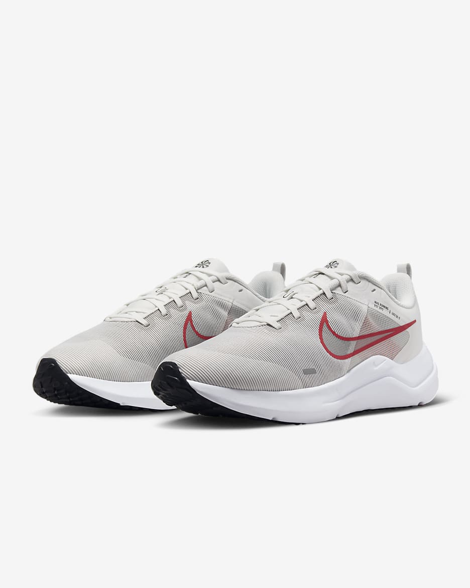 Nike Downshifter 12 Men's Road Running Shoes - Platinum Tint/Black/White/Light Crimson