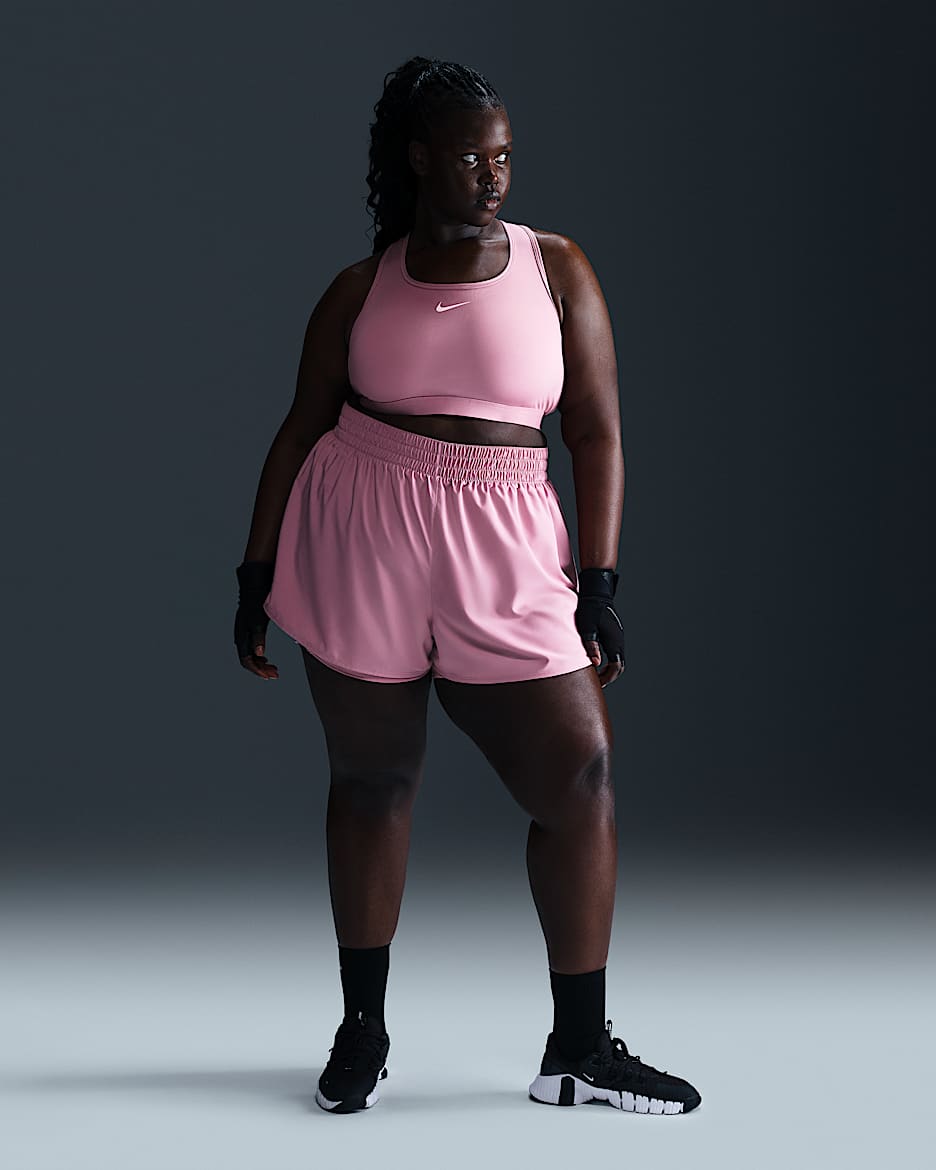 Nike Dri-FIT One Women's High-Waisted 3" 2-in-1 Shorts (Plus Size) - Elemental Pink