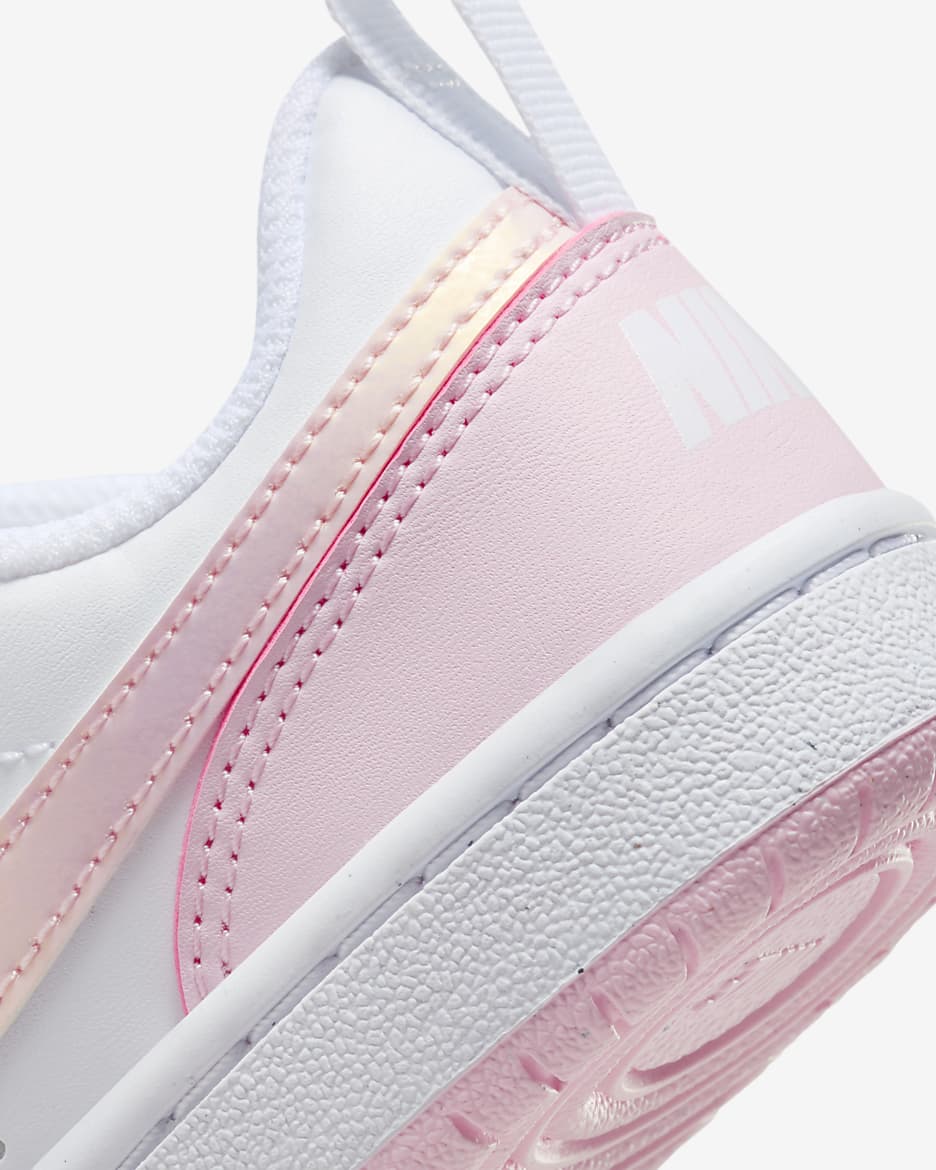 Chaussure Nike Court Borough Low Recraft pour enfant - Blanc/Pink Foam