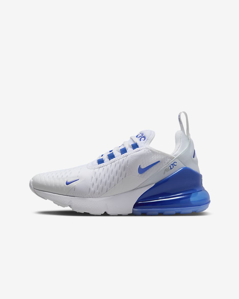 Nike Air Max 270 Older Kids' Shoes - White/Wolf Grey/White/Game Royal