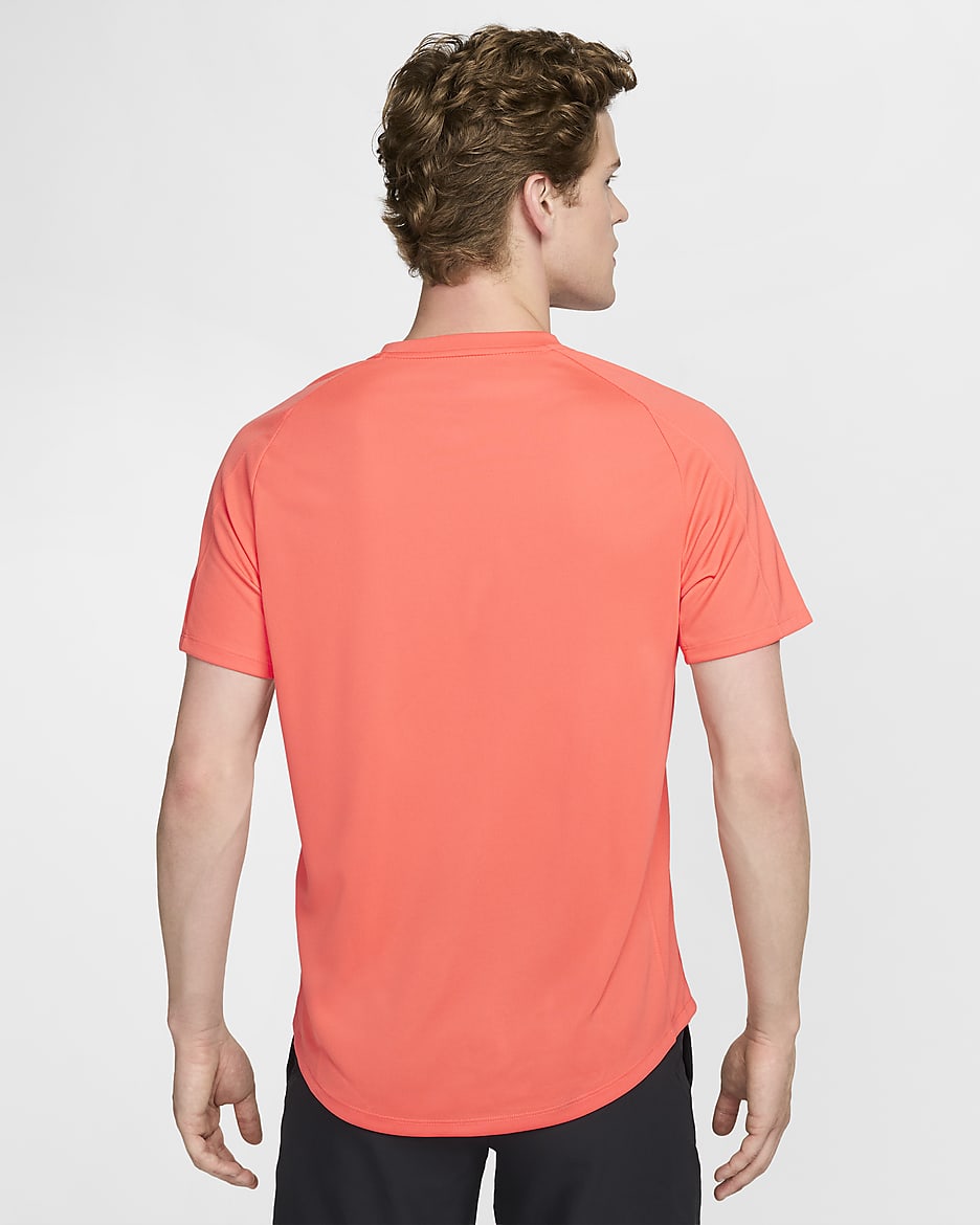 NikeCourt Dri-FIT Victory Men's Tennis Top - Light Wild Mango/Light Wild Mango/Black