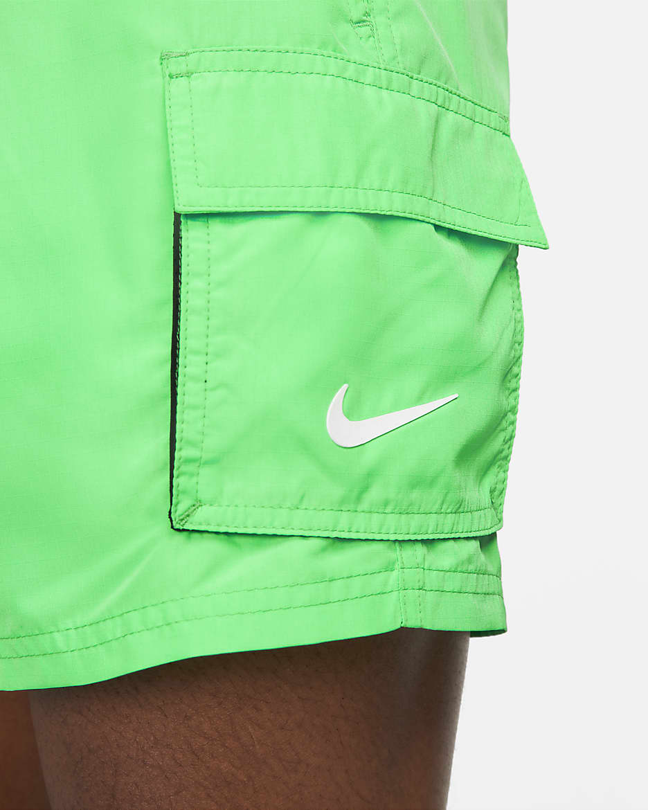 Nike Men's 5" Belted Packable Swim Trunks - Electric Algae